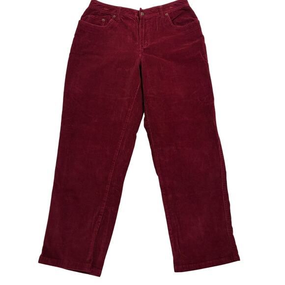 bill blass Pants - Bill Blass Pants Womens Actual 30 Burgundy Stretch Corduroy High Rise Straight